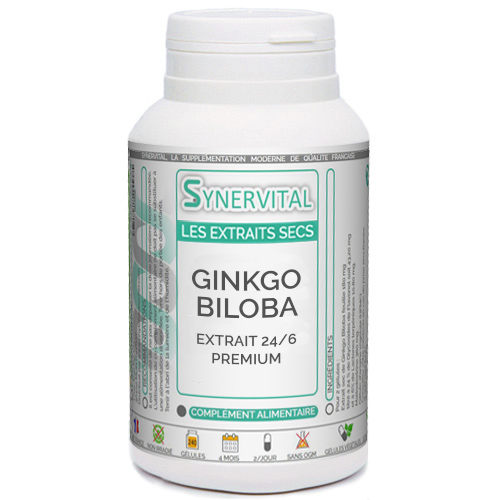 Ginkgo Biloba Extrait naturel 24/6 Synervital.